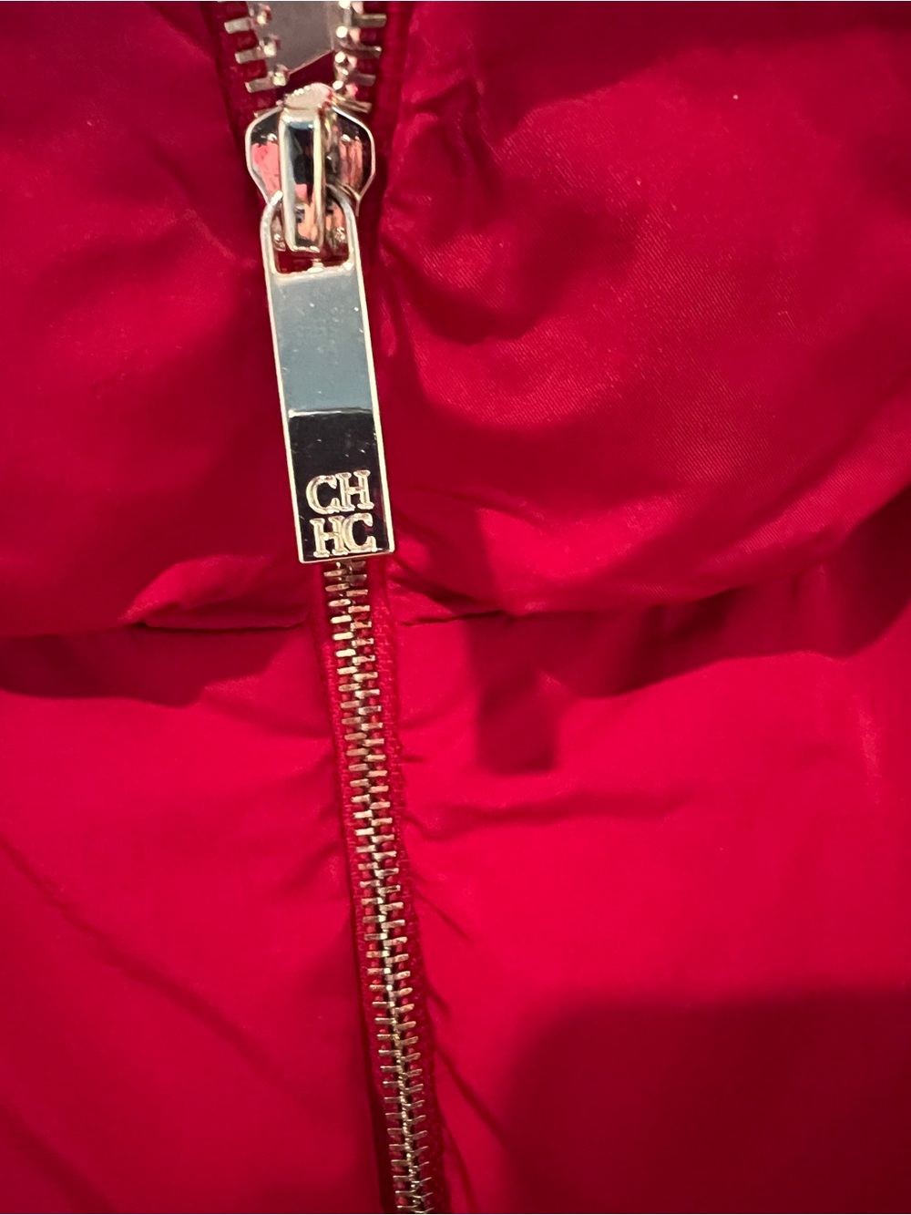 CH Carolina Herrera Red Peplum Puffer Coat Down Feather High Stand Collar S - Picture 6 of 11